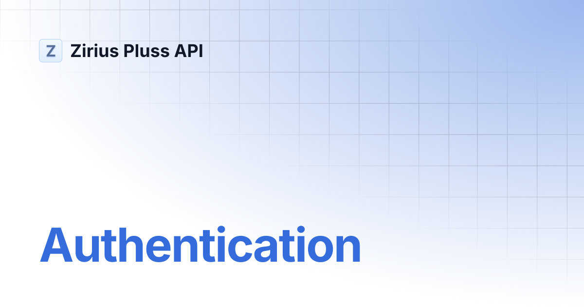 Authentication zirius pluss api